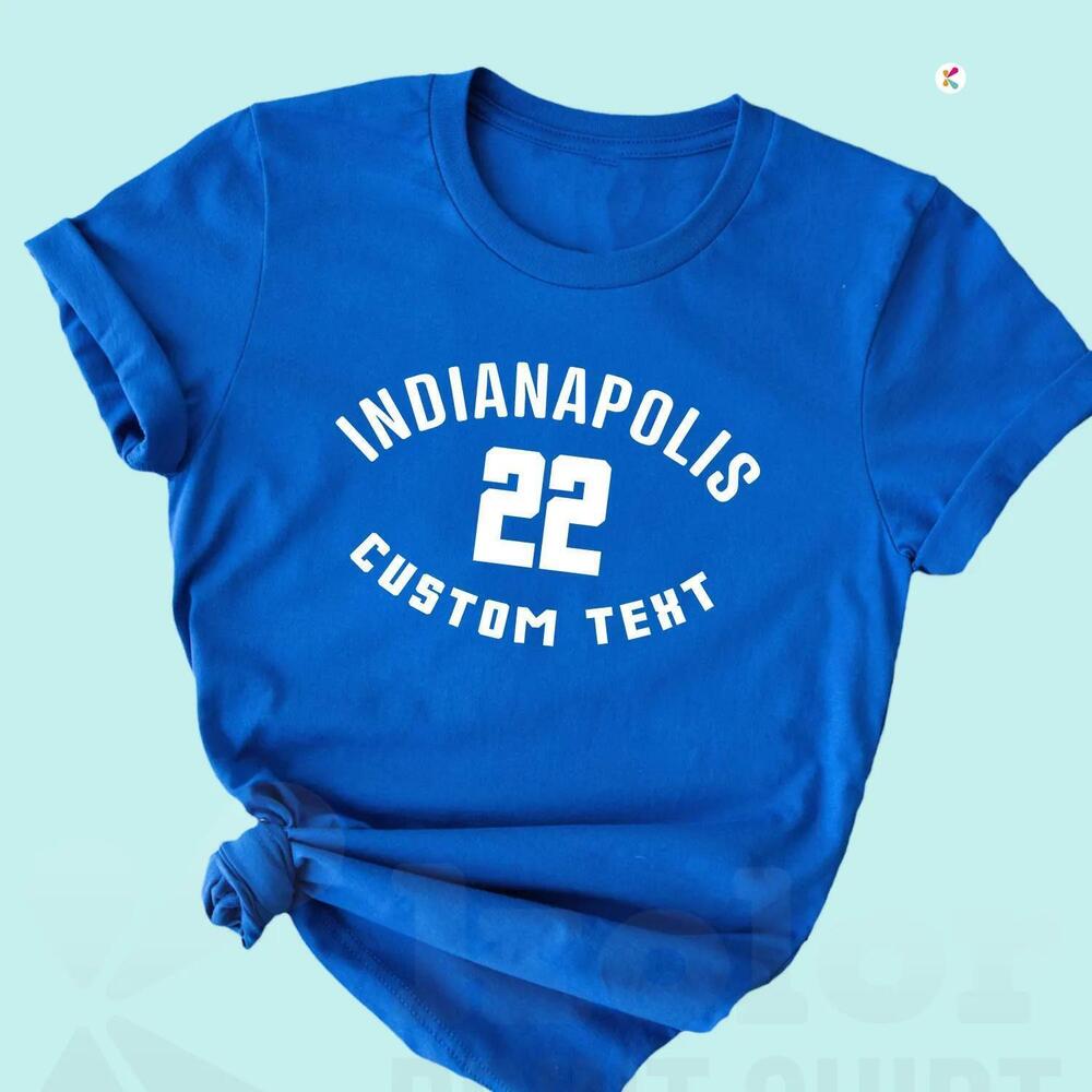 Personalized Indianapolis Football Shirt Custom Text Tee Football Fans Apparel